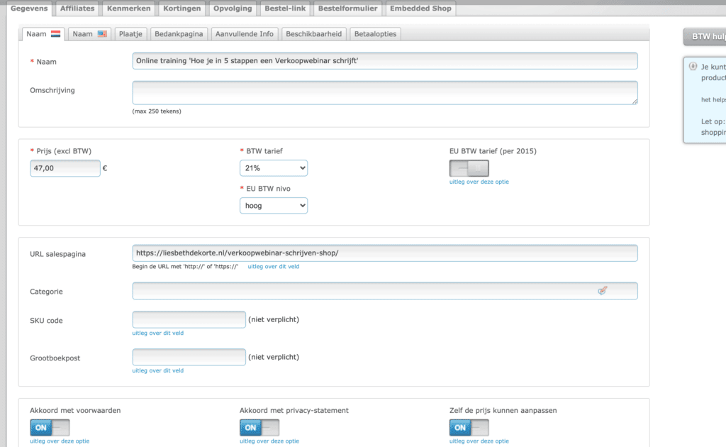 Shoppingcart Autorespond review en ervaring algemene informatie