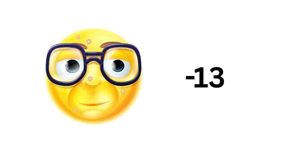 -13 en de bril ging af
